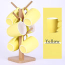 Coffee Mugs Set of 6, 12oz Ceramic Coffee Mugs with Handle, Matte Porcelain Yellow Coffee Mug for Latte, Tea, Cocoa, Cappuccino, Cups for Women Men for Home Restaurant Mug (Yellow) by CozyNest Decor