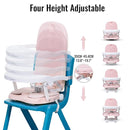 Baby Booster Seat for Dining Table with Removable Tray & Cushion, 3in1 Portable Toddler Booster Seat, 4 Height Adjustable Travel High Chair for Babies and Toddlers by TinyTreasures Baby Boutique