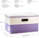 PRANDOM Collapsible Storage Bin with Lid [3-Pack] Fabric Foldable Storage Box Organizer Container Basket Cube with Cover for Home Bedroom Closet Office Nursery Purple&Cream(14.9x9.8x9.8) by TinyTreasures Baby Boutique