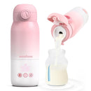 Portable Bottle Warmer for Travel, Dual Heating Modes for Breastmilk & Water, Portable Bottle Milk Warmer with Fast Heating & Long Battery Life, 10 Ounces Large Capacity (Pink) by TinyTreasures Baby Boutique