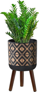 Flower Pot with Legs Tall Flower Pot with Drainage Holes for Indoor and Outdoor Decorative Planting (Black Gold, 12 Inches) by CozyNest Decor