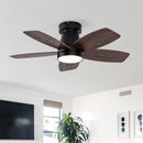 Ceiling Fans with Lights and Remote, 32 Inch Low Profile Ceiling Fan with Light, Flush Mount, Reversible, 3CCT, Dimmable by HouseOfZazla