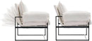 YISHENG Accent Chair with 6-Angle Adjustable Backrest, Chenille Fabric Living Room Chair Upholstered Lounge Chair, Modern Chair Cozy Reclining Chair for Reading Room, Set of 2 White by CozyNest Decor