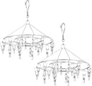 CenYouful 2 Pack Stainless Steel Round Hanging Drying Rack with 20 Clips for Drying Socks, Baby Clothes, Bras, Towel, Underwear, Hat, Scarf, Pants, Gloves by TinyTreasures Baby Boutique