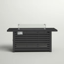 Propane Fire Pit Table With Cover - Black by HouseOfZazla