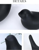 Small Animal Statues, Black Bird Figurines Home Decor, Modern Home Decorative, Ceramic Decor for Office Desktop, Bookshelf, Bedroom, Living Room, Cabinets, Coffee Table(Black 2 Pcs) by CozyNest Decor