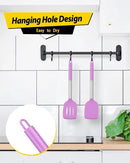Pack of 2 Silicone Solid Turner, Non Stick Slotted Kitchen Spatulas, High Heat Resistant BPA Free Cooking Utensils, Ideal Cookware for Fish, Eggs, Pancakes(Purple) by CozyNest Decor