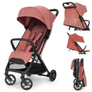 Inglesina Quid³ Stroller, Aurora Pink - Compact Reclining Travel Stroller for Baby & Toddler 0-55 lbs, One Hand fold, Car seat Compatible, Airplane Overhead, Lightweight, Foldable, XL UPF 50+ Canopy by TinyTreasures Baby Boutique
