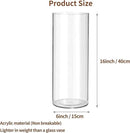 Clear Flower Vase, Non-breakable Vases, 6" W x 16" H, Acrylic Vase, Aesthetic Room Decor Cylindrical Modern Flower Vases for Table Centerpiece, Home Decor, Women Floral Arrangement Gift by GreenHaven Gardens