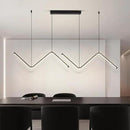 JAYMP Geometric Shaped Modern Chandelier LED Dimmable Pendant Lighting for Dining Room Kitchen Island Cafe Bar Hanging Lamp (Black, 49.2 Inch) by CozyNest Decor