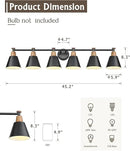 FEMILA Black 6 Light Bathroom Vanity Light, Vintage Bathroom Light Fixtures Over Mirror, E26 Base, 4FG59B-6W BK by CozyNest Decor