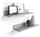 Mobili Fiver, Set of 2 Rachele Shelves, 31.49 in, Concrete Effect, Grey, Made in Italy by CozyNest Decor