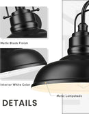 zeyu 2 Pack Gooseneck Barn Lights, Exterior Wall Mount Light for Porch, 18 Inch Modern barn Lights, Matte Black Finish, 016-1BL-2 BK by CozyNest Decor