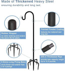 108 inch Outdoor Shepherd Hook with 5 Prong Base (2 Packs), Adjustable Heavy Duty Garden Hanging Stake for Bird Feeder Solar Light Plant Hanger Wedding Decor, Matte Black by GreenHaven Gardens