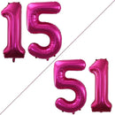 GOER Number 15 Balloons for 15th Birthday Sweet 15 Party Decorations,42 Inch Jumbo Foil Helium 51 Balloons for 51st Birthday Party Decoration (Bright Peach) by TinyTreasures Baby Boutique