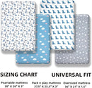 4 Pack Soft Baby Boy Sheets Dinosaur Star Cloud Soft Polyester Neutral Unisex Fitted Sheets Set for Baby Boys by TinyTreasures Baby Boutique