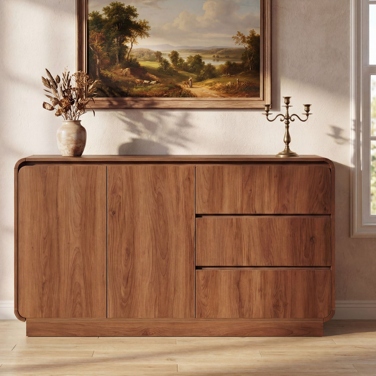 Sideboard, Wide Storage With 2 Doors And 3 Drawers, photo 5 of 6