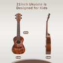 Raimy Kids Guitar Ukulele - 21in Ukulele Guitar Toys for Kids Ages 3 4 5 6 7+ Year Old Boys Girls Simulated Sound Quality Music Instruments Learning Education (Brown) by TinyTreasures Baby Boutique