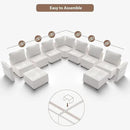 mestyl Modular Sectional Sofa Convertible Sofa Couch Set with Storage for Living Room, Modern 4 Seater Modular Sectional Couch (Beige) by CozyNest Decor
