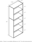 Furinno 5-Tier Reversible Color Open Shelf Bookcase , White/Pink 11055WH/PI by TinyTreasures Baby Boutique