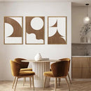 Large Abstract Brown and Beige Wall Art Set Modern Geometric Wood Grain Wall Decor Minimalist Neutral Mid Century Artwork Bohemian Art Decor for Living Room Bedroom Office-16x24Inch x3 by CozyNest Decor
