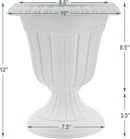 PL20SL Classic Traditional Plastic Urn Planter Indoor/Outdoor, 10" x 12", Brushed Silver by GreenHaven Gardens