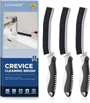 Crevice Cleaning Brushes, Scrub Brush for Hard to Reach Small Space, Home Essentials, Cleaning Supplies, Cleaning Tools for Household Use, Bathroom, Shower, Kitchen, Toilet, Window (3, Black) by CozyNest Decor