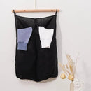 100% Pure Linen Dual Hanging Laundry Bag with 2 Deep Pocket and 2 Side Zipper 20x27in, Over The Door Laundry Hamper Space Saving Hampers for Dirty Clothes Home Travel, Black by CozyNest Decor