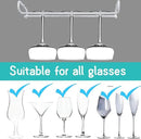 set 2 White Wine Glass Rack Under Cabinet Shelf 10 Inch Stemware Storage Hanging Hanger Organizer Glasses Holder with Drying Under Counter Metal for Kitchen and Bar by CozyNest Decor