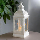 TRIROCKS Rustic Style Metal Candle Lantern 13'' High Decorative Outdoor Lantern Candle Holder with Tempered Glass for Thanksgiving Christmas Living Room Garden Patio Parties Indoors Outdoors (Cream) by CozyNest Decor