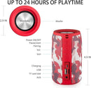 MusiBaby Bluetooth Speaker Wireless Portable, IPX5 Waterproof Bluetooth Speakers with Dual Pairing, 24H Playtime, Rich Stereo Bass for Home, Travel, Party, Outdoor | Electronic Gifts (Camo Red) by TinyTreasures Baby Boutique