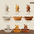 Nueplay Bathtub Toys for Toddlers 18M+，Baby Bath Toys with Animal Finger Puppets，Stackable Boat Train，Easter Bunny Gifts for Baby & Toddlers Set of 6 by TinyTreasures Baby Boutique