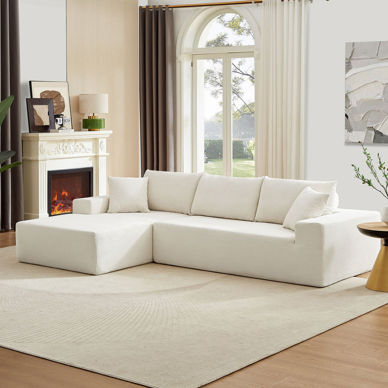 Walker Edison | Minimalist Right L-Shape Sectional Modular Couch