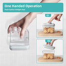 Ankou Airtight Container Set (1000ml 4 Pcs) Stackable One Press Openning Food Containers for Snacks Sugar Salt Herbs Spices Coffee Bean Formula Popcorn BPA-Free Tight Seal - Clear (1.0 QT * 4) by TinyTreasures Baby Boutique