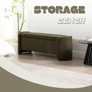 ROCTY Green Boucle Storage Bench - 50" Sherpa End of Bed Ottoman with Seating and Storage for Bedroom, Entryway, Living Room, Vanity or Makeup Room - Teddy Fabric by CozyNest Decor