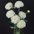 Artificial Ranunculus Long Stem Buttercup Silk Flowers 6pcs for Home Decor and Wedding Decorations(White 1) by CozyNest Decor