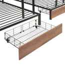 Full Over Twin-Twin Triple Bunk Bed With Drawers And Staircase - Black