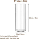 Clear Flower Vase, Non-breakable Vases, 5" W x 16" H, Acrylic Vase, Aesthetic Room Decor Cylindrical Modern Flower Vases for Table Centerpiece, Home Decor, Women Floral Arrangement Gift by GreenHaven Gardens