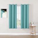 ChrisDowa Small Window Curtains 40 inches Long for Bedroom - Grommet Short Thermal Insulated Room Darkening Curtains for Kitchen (2 Panels, Aqua, 29 x 40 Inch) by CozyNest Decor
