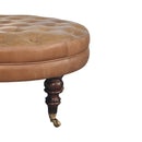 Buffalo - Round Ottoman With Castor Legs - Brown by Unique Piece Furniture