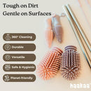 Haakaa Silicone Cleaning Brush Kit – Household Cleaning Brushes for Bottles and Crevices – Food-Grade Silicone: Dishwasher Safe (Brush-Grey) by TinyTreasures Baby Boutique