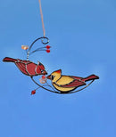 Cardinal Stained Glass Suncatchers for Windows Hanging Decorative,Couple Red Love Birds Sun Catchers for Christmas Ornaments,Real Stained Glass Cardinal Memorial Gifts for Women/Mom by GreenHaven Gardens
