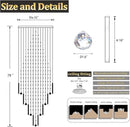 Flashing God D32 x H79'' Modern Crystal Chandelier for High Ceiling Large Foyer Chandeliers Large Raindrop Chandelier for Foyer Living Room Entryway Staircase Villa by CozyNest Decor