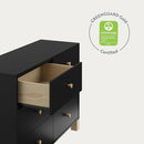 Storkcraft California 6-Drawer Double Dresser (Black with Driftwood) - GREENGUARD Gold Certified, Interlocking Drawer System, Dresser Drawer Organizer for Kids Bedroom by TinyTreasures Baby Boutique
