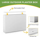 FENCY Metal Rectangular Planter Box Large Planters for Outdoor Plants, Tall Planters for Outdoor Plants with Drainage Holes, Rectangular Planters for Outdoor Plants (35.4" L x 9" W x 25.6" H,White) by CozyNest Decor