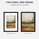 Homeforia A4 Picture Frame Black Wood, High-End Oak 8.3 x 11.7 Black Poster Frames Matted to 5.8 by 8.3 Photo, 8.3x11.7 Size Wooden Frame with Mat for 5.8x8.3 Print, Tempered Glass, Wall Kit, Set of 1 by CozyNest Decor