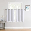 ChrisDowa Small Window Curtains for Kitchen and Bedroom - Grommet Short Thermal Insulated Room Darkening Curtains (2 Panels, Greyish White, 42 x 36 Inch) by CozyNest Decor