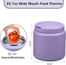26oz Kids Thermos for Hot Food, Insulated Vacuum Food Jar with Buckle Lid, Stainless Steel Wide Mouth Leak Proof Insulated Lunch Container for School Picnic Travel, Purple by TinyTreasures Baby Boutique