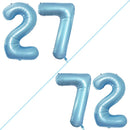 GOER Number 27 Balloons for 27th Birthday Party Decorations,42 Inch Jumbo Foil Helium 72 Balloons for 72nd Birthday Party Decoration (Light Blue) by TinyTreasures Baby Boutique