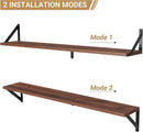 Heimlove Floating Shelves for Wall, 36 Inch Long Wood Floating Bookshelf Set of 3, Wall Mounted Hanging Shelf for Bathroom Bedroom Kitchen, Walnut by CozyNest Decor